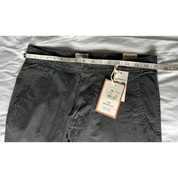 NWT Men's Jeans Dockers Alpha Khaki Slim tapered Grey geometric pattern Sz 33X30 - Picture 4 of 7